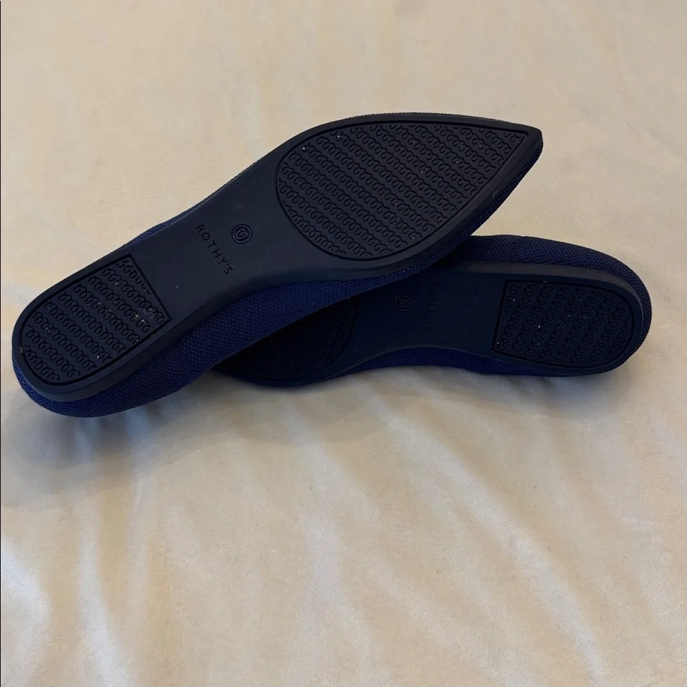EUC! Rothy's The Point Navy Blue Flats, sz 8.5 - Picture 6 of 6